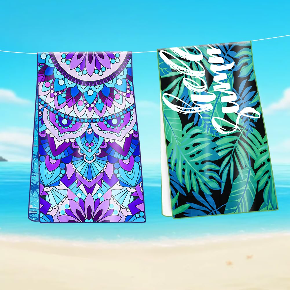 flintronic Microfiber Oversized Lightweight Beach Towel 160x80cm Extra Large Thin Sand Free Towels Travel Swim Pool Camping for Adults Women Men