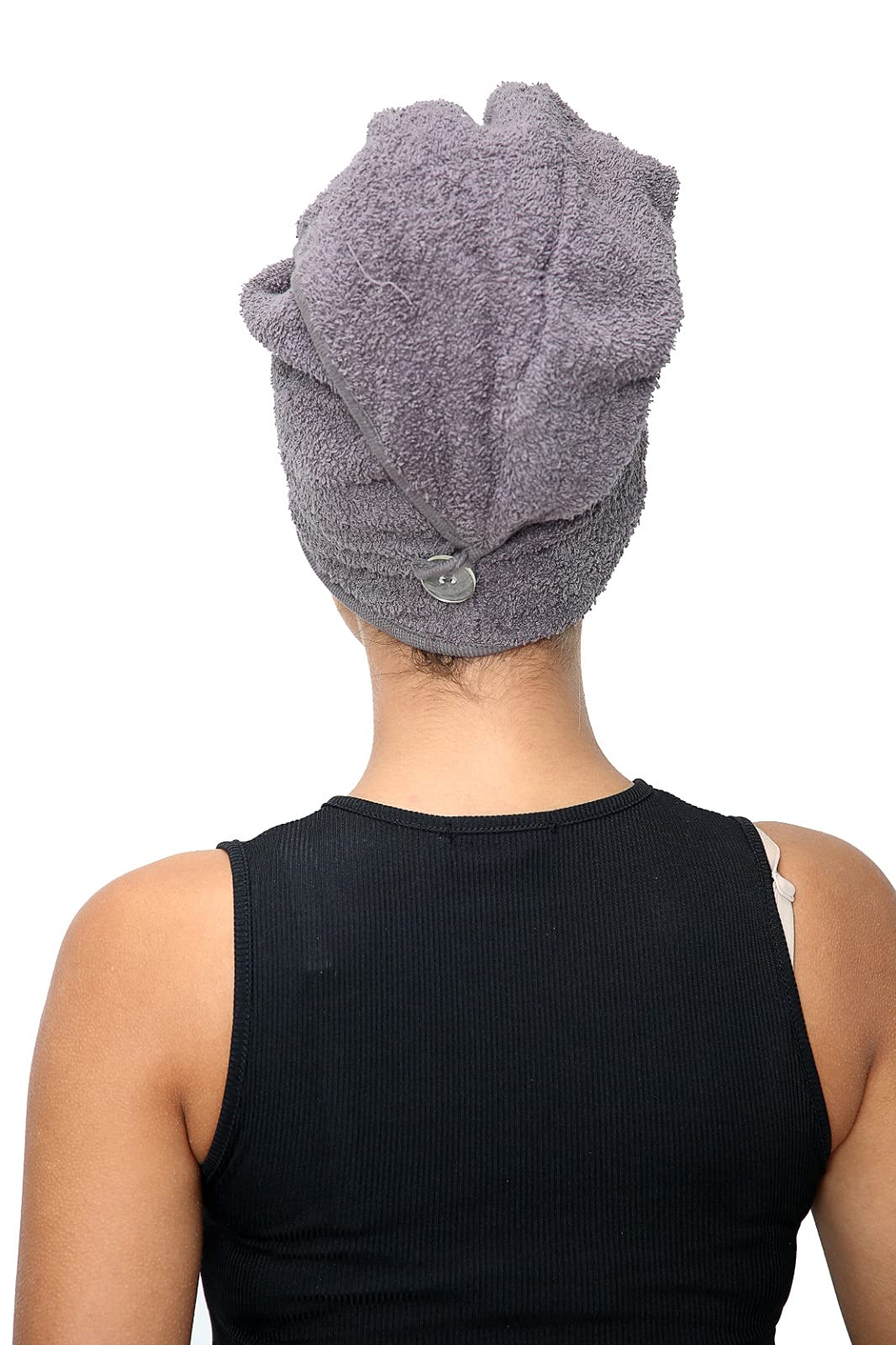 Sapphire Collection Hair Drying Towels, 100% Pure Terry Towel Cotton Soft Hair Towel Wrap Hair Twist Turban Towel Absorbent Hair Cap Head Wrap Spa