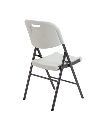 Office Hippo Occasional Folding 4 Leg Chair, Plastic, White