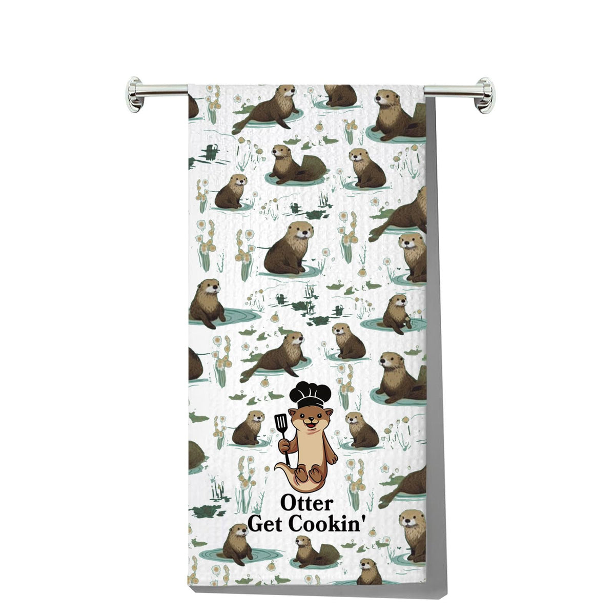 MYSOMY Otter Kitchen Towels Otter Kitchen Gifts Sea Otter Dish Towels Otter Get Cookin' Otter Kitchen Accessories Otter Get Cookin kt UK