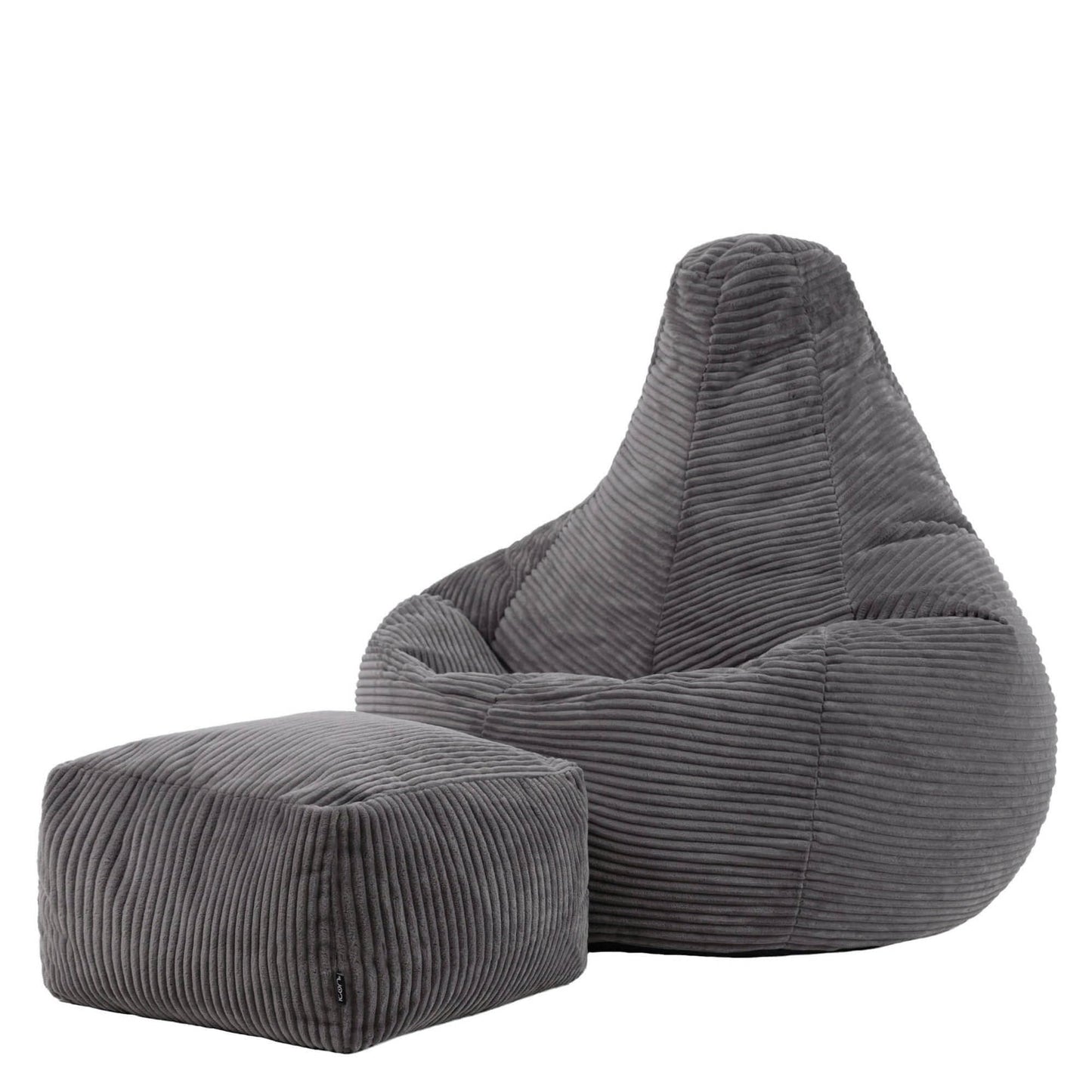 icon Dalton Cord Bean Bag & Footstool with Filling Included, Grey