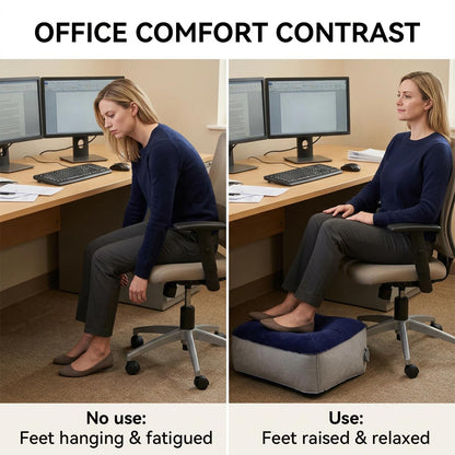 Inflatable Foot Rest for Travel, Inflatable Foot Rest Pillow, Portable Travel Foot Elevator for Aeroplane, Lightweight Foot Stool for Economy Class