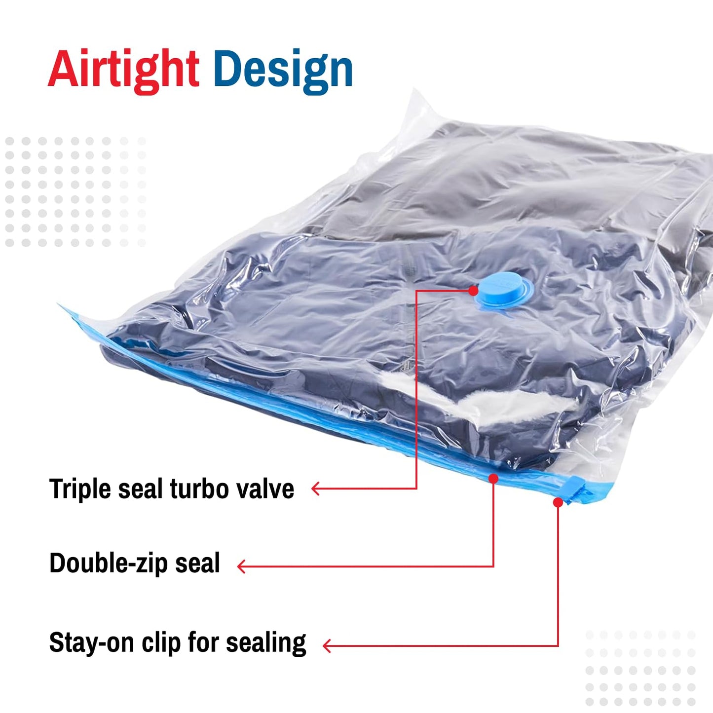 Spacesaver Vacuum Storage Bags for Clothes - Jumbo 4-Pack Clothes & Bedding Vacuum Packs with Pump