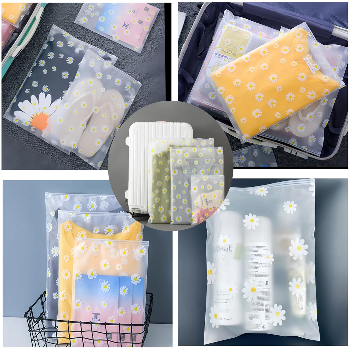 X-YSUNEAS 20 Pcs Reusable Ziplock Storage Bags 40x50cm Large Clear Plastic Organizer Bags Waterproof Travel & Home Clothes Storage for Shoes