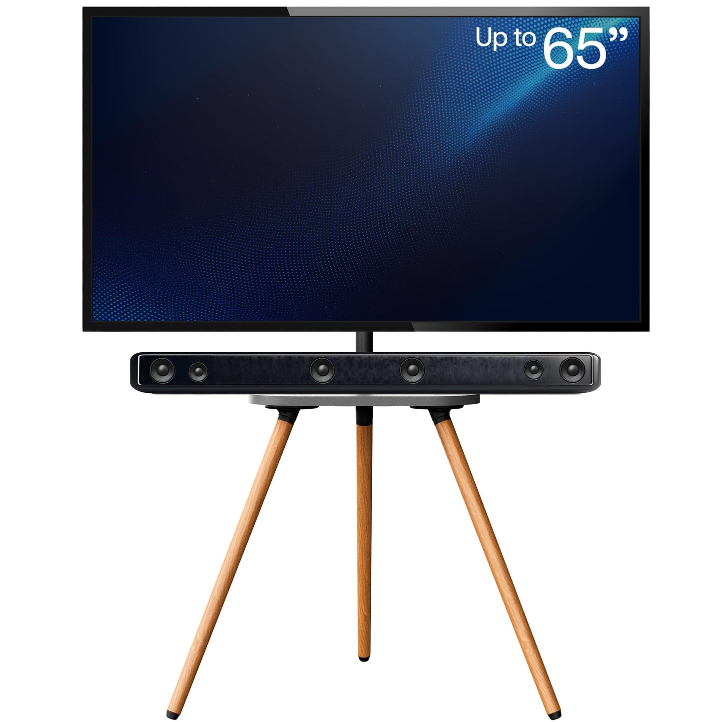VIVO Artistic Easel 43 to 65 inch LED LCD Screen, Studio TV Display Stand, TV Mount with Swivel and Storage Shelf, Tripod Base, Black Bracket