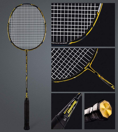 Senston Badminton Set S300 Graphite Full-Carbon Badminton Rackets With Carry Case, 2 Badminton Rackets 1Tube Shuttlecocks and 2 Overgrips