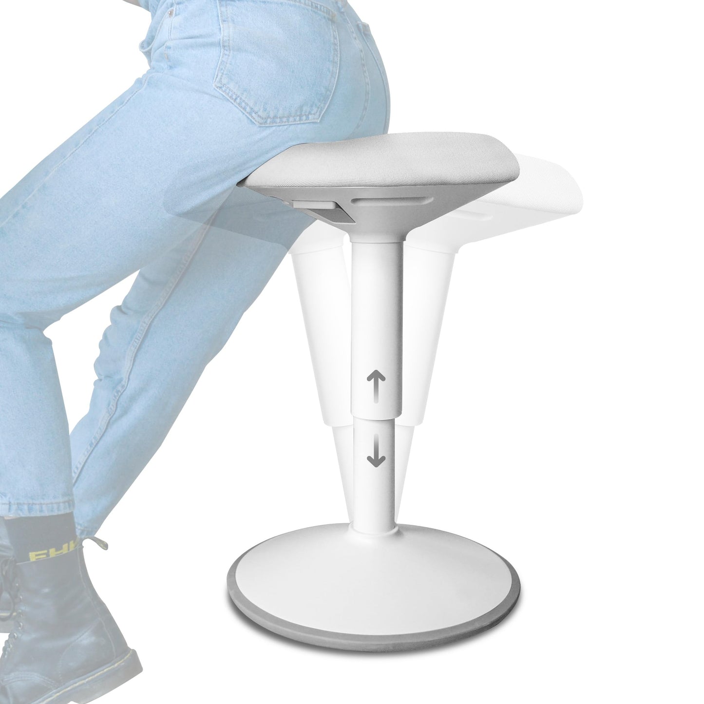 Backerz Ergonomic Desk Stool for Office – Height Adjustable Wobble Stool 40-60 cm
