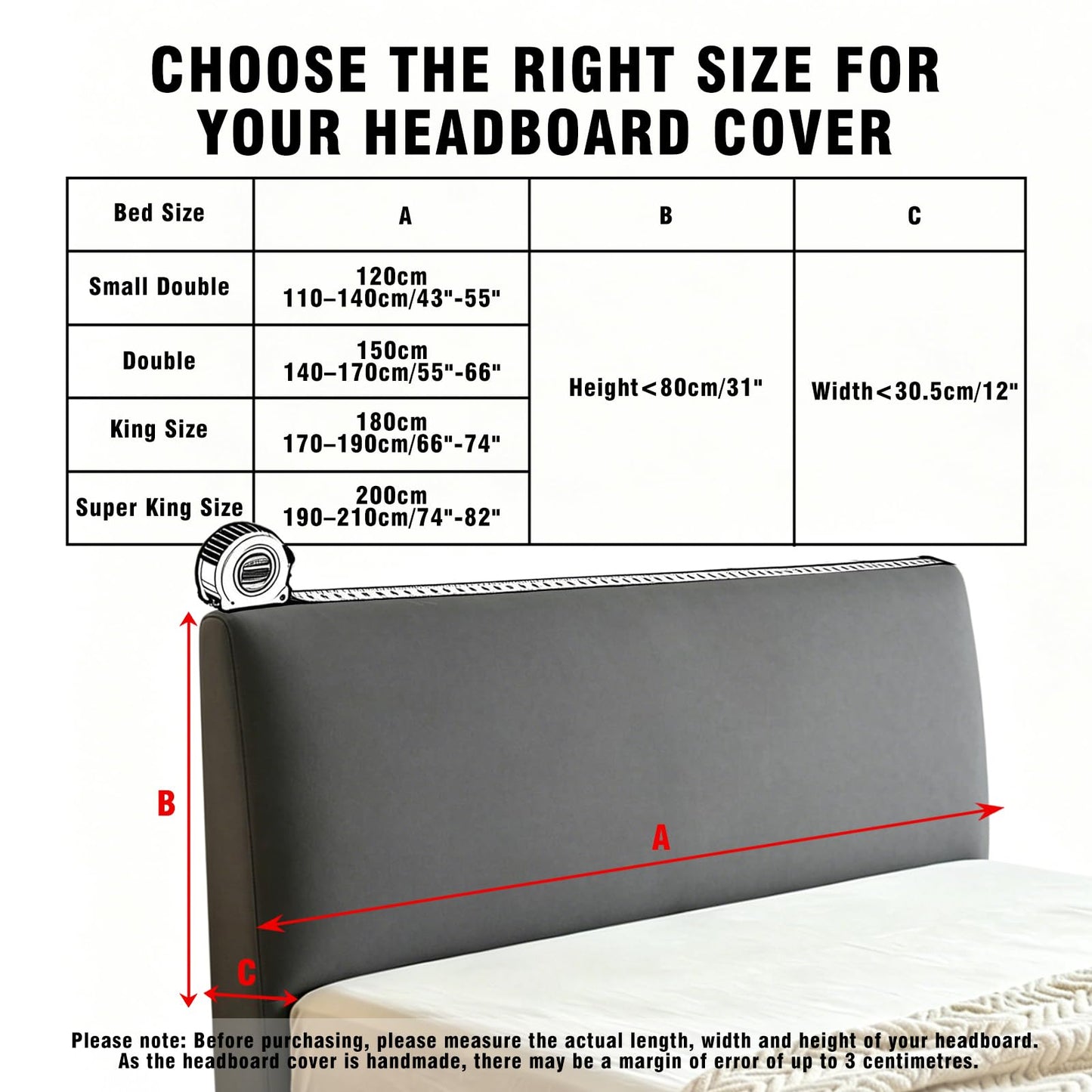 Sueving Stretch Headboard Cover, Bed Headboard Cover, Dustproof Headboard Wrap, All-Inclusive Bed Head Protector for Single/Double/King/Super King