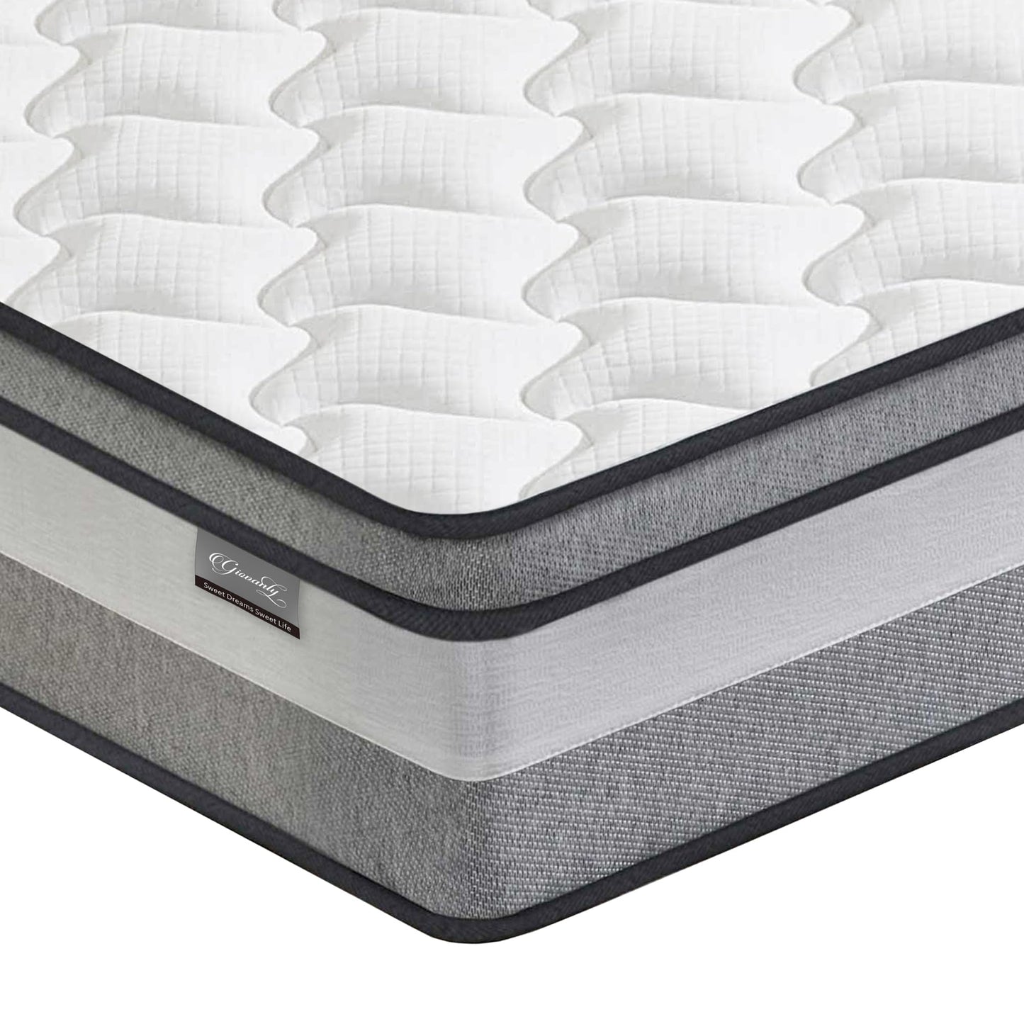 Giovanly Small Double Mattress,Hybrid Mattresses in a box with Memory Foam,Medium Firm