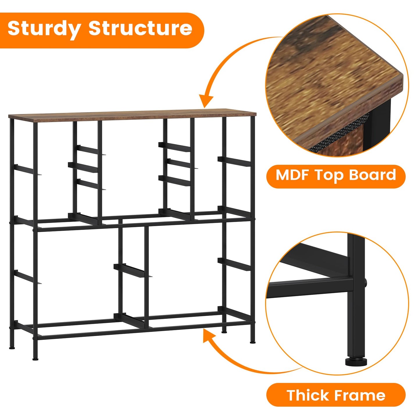 Feonase Chest of Drawers,Bedroom Tall Dresser with 11 Fabric Drawers, Metal Frame & MDF Wood Top, Adjustable Feet, Storage Organizer Unit for Bedroom