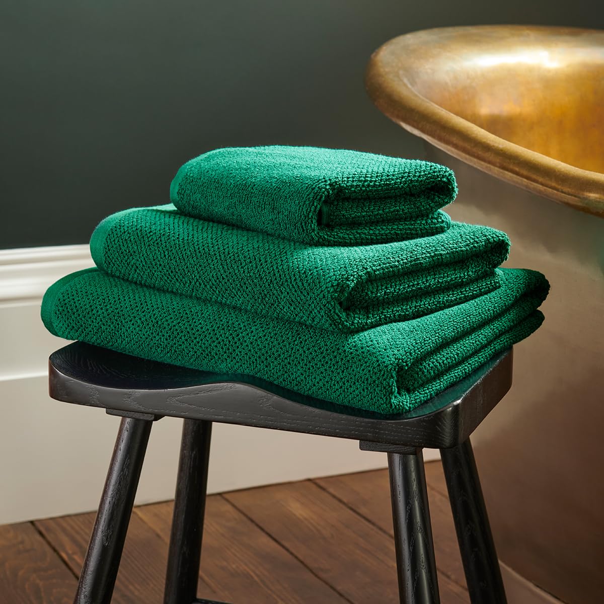 Christy Brixton 4 Piece Towel Set | Emerald Green | 100% Cotton | Ultra Soft | Super Absorbent | 600GSM | 2 Bath Towels 2 Hand Towels