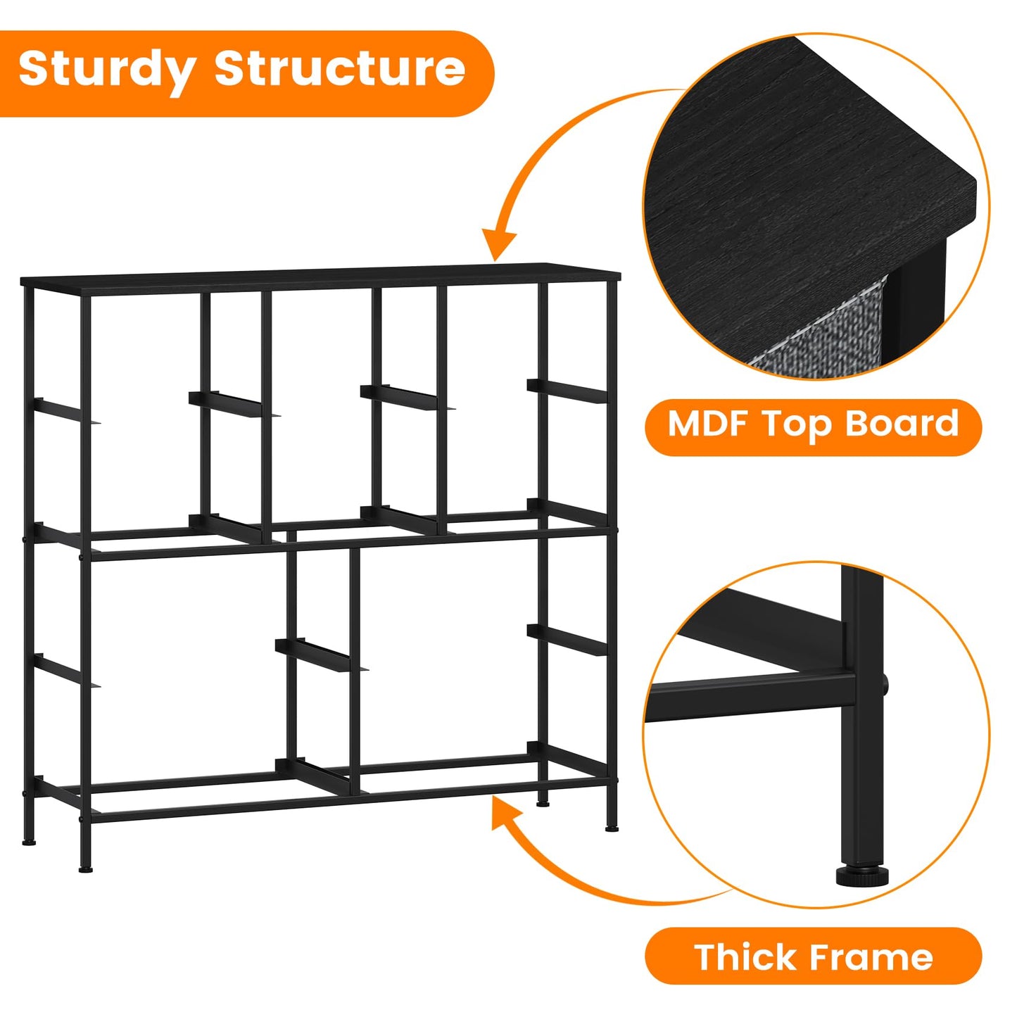Feonase Chest of Drawers,Bedroom Tall Dresser with 10 Fabric Drawers, Metal Frame & MDF Wood Top, Adjustable Feet, Storage Organizer Unit for Bedroom