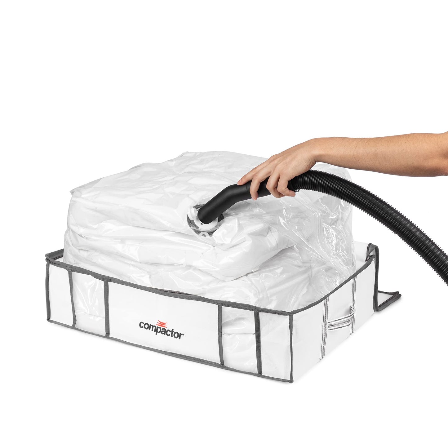 Compactor Life 3D Semi-Rigid Vacuum Box, Size L, White - Space Saving Storage Solution