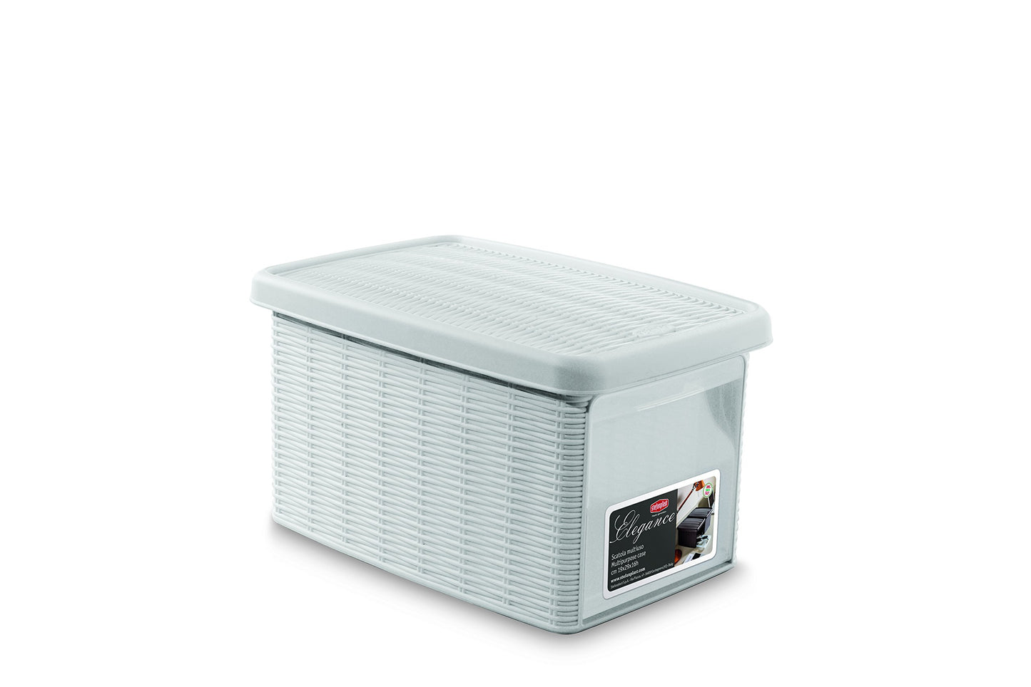 Stefanplast "Elegance Storage Box with Lid, White, 19 x 29 x 16 cm