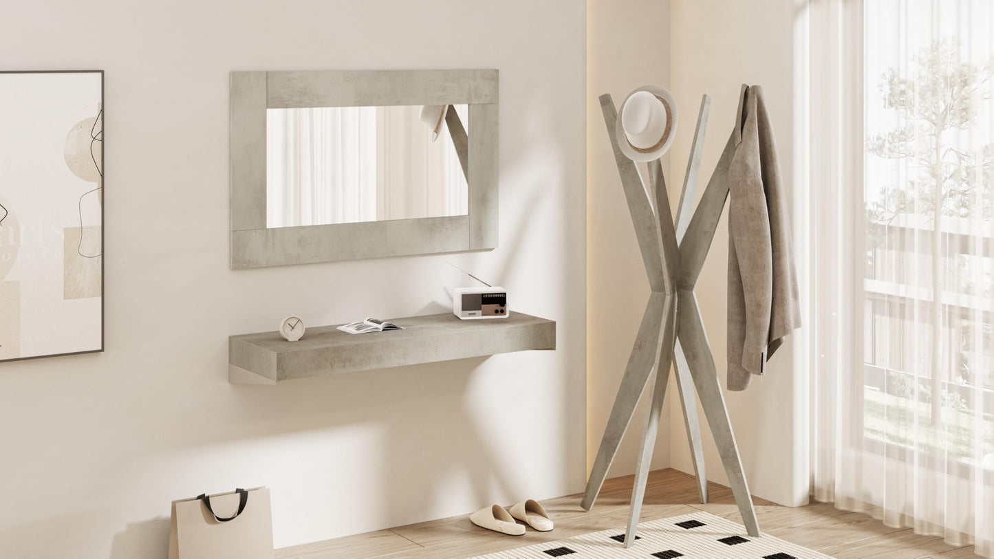 Mobili Fiver, Coat stand, Emma, Concrete Effect, Grey, Made In Italy