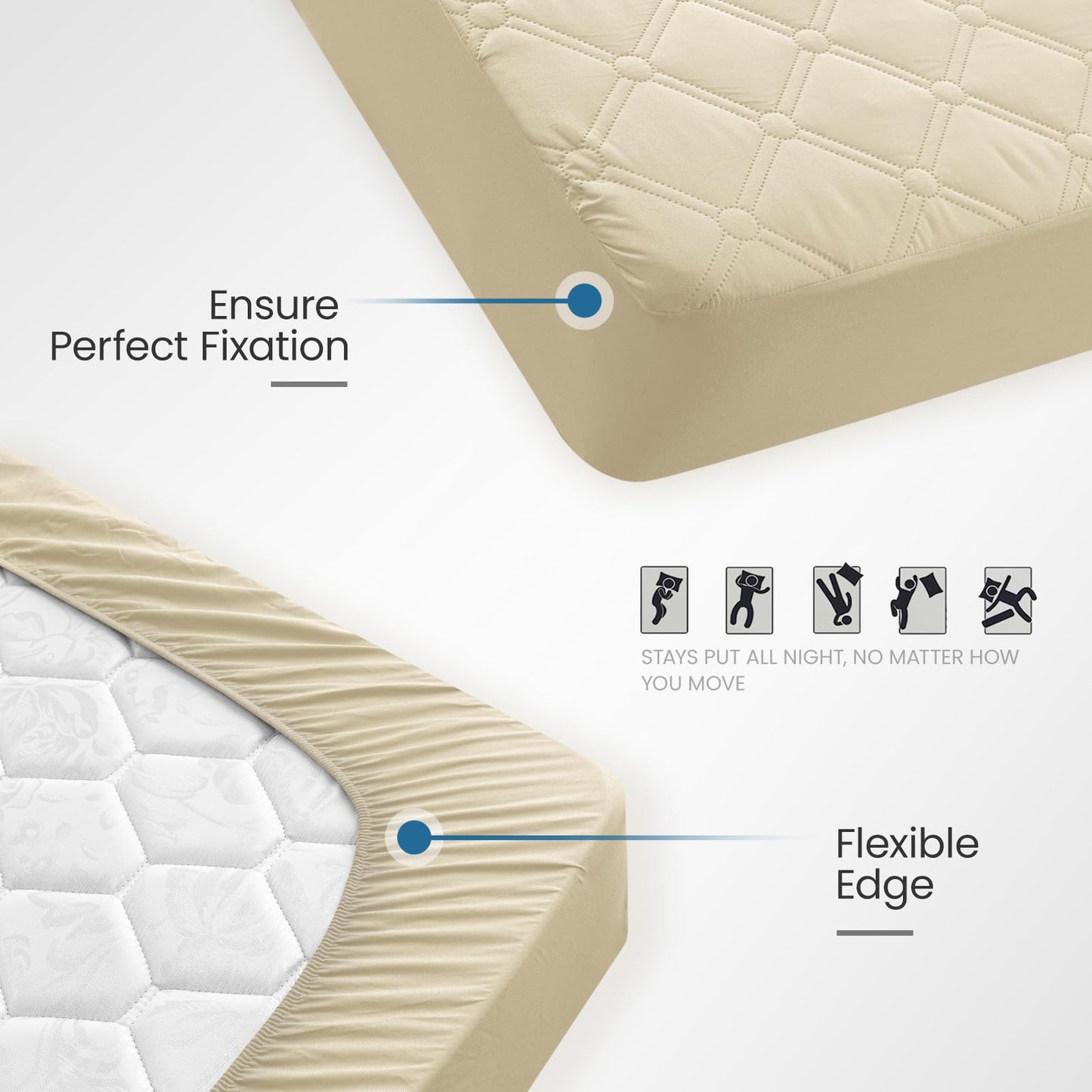 Ystyle Fitted Sheet 160 x 200 cm, Microfibre, Fitted Sheet - Mattress Height up to 30 cm, Khaki