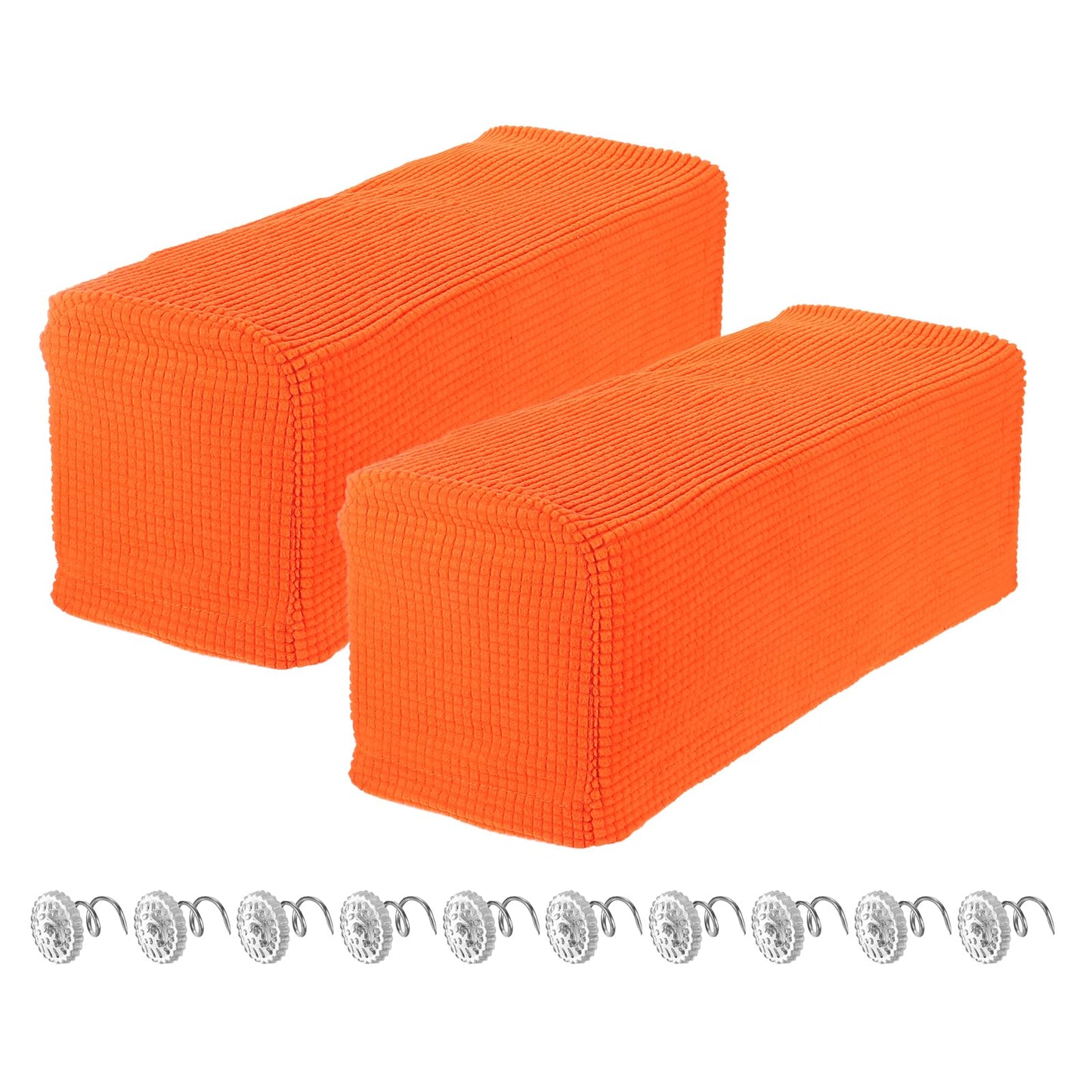 sourcing map 2pcs Stretch Armrest Covers for Chairs/Sofas, Couch Arm Covers with Twist Pin, Furniture Protector Slipcovers Orange