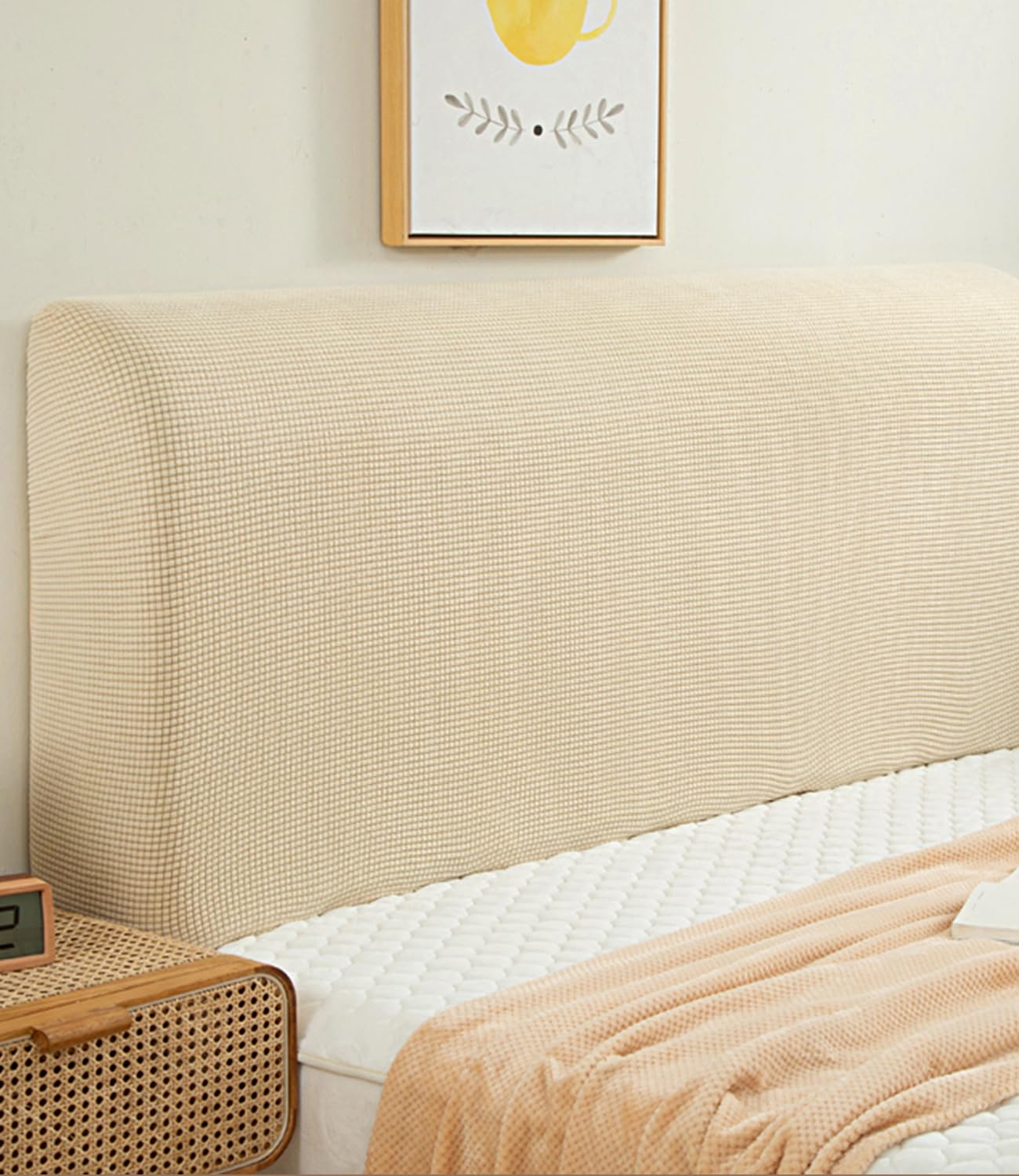 FANSU Headboard Cover for Single Double King Size Bed, Polar fleece Dustproof Headboard Wrap