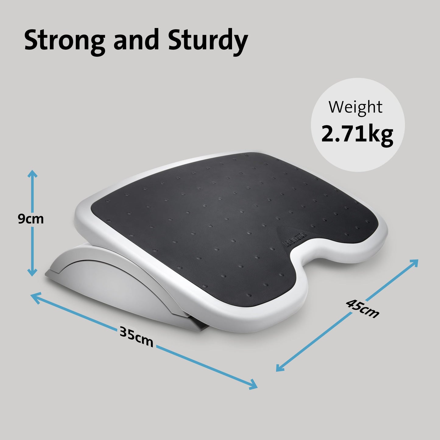 Kensington SoleMate Foot Rest, Adjustable, 6-Level Tilt, Plastic, Grey/Black, 450 x 350mm, Ergonomic, Non-Slip Textured Surface