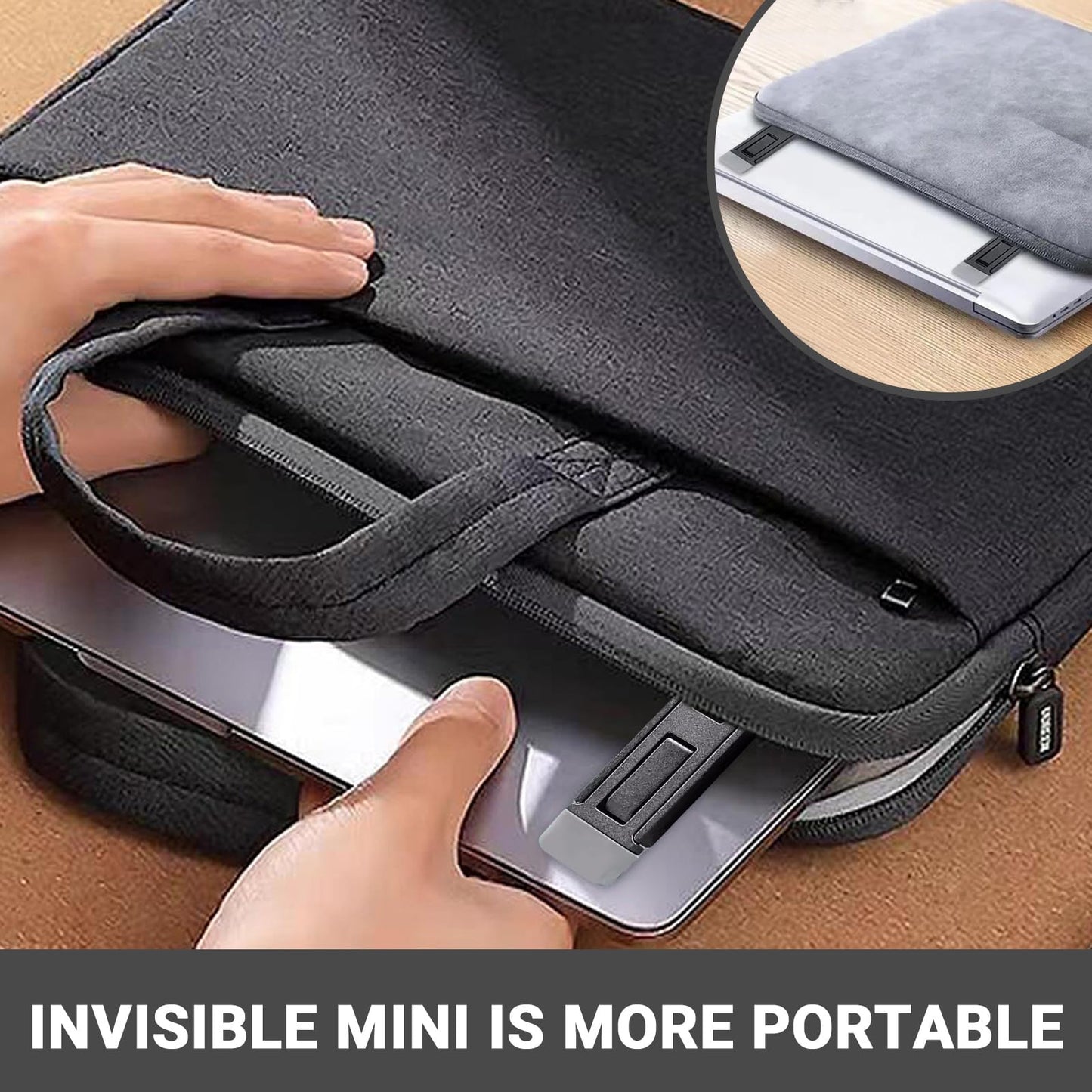 Zolventiq 2 Pcs Portable Keyboard Riser, Three Tilt Angle Adjustable Foldable Invisible Laptop Riser, Zinc Alloy Mini Laptop Stand