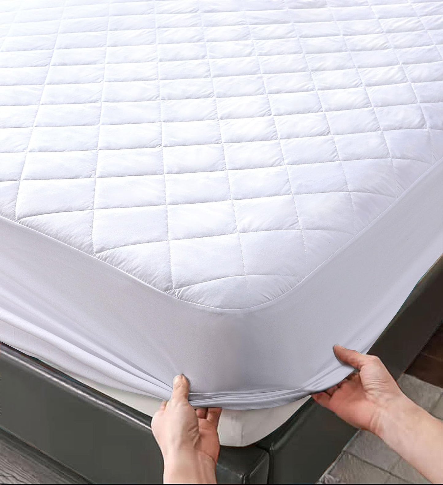 Linen Home Mattress Protector Single Bed (90x190cm) 40cm Extra Deep Mattress Protector, Premium Quality Microfiber Mattress Topper Anitdust mites