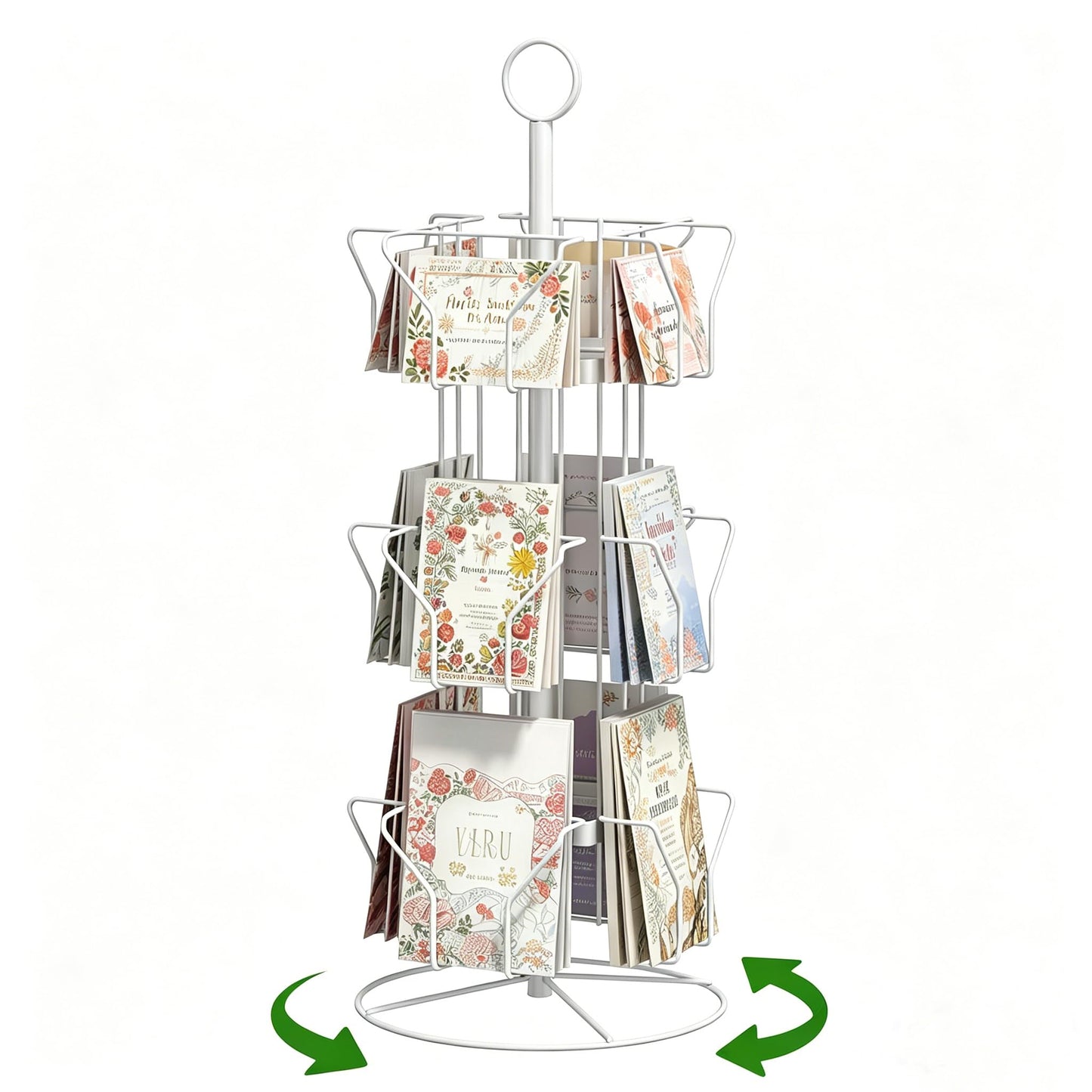 rloao 3 Tier Rotating Greeting Card Display Stand, 12 Pockets