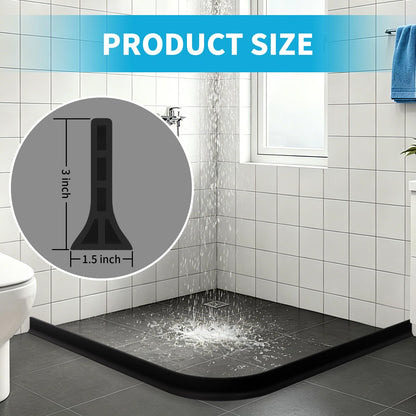 DLYYPLUS 3" High Collapsible Shower Threshold Water Dam Water Stopper Barrier Keeps Water Inside Threshold Dry and Wet Separation for Bathroom