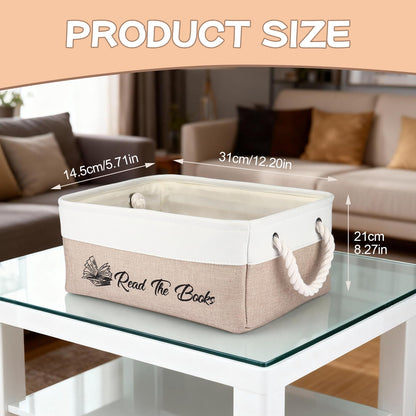 CGFN Book Lover Gifts,Read The Book Storage Basket List Storage Box Bookish Accessories Best Bookworm Gifts for Women Men Reading Lovers