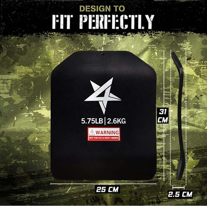 Yes4All URFN Ideal Curved Tactical Weight Vest Plates 5.75lb/ Weights Carrier Plate For Body Workout, Intensive Training, Rucking And Cardio, 2.6 kg