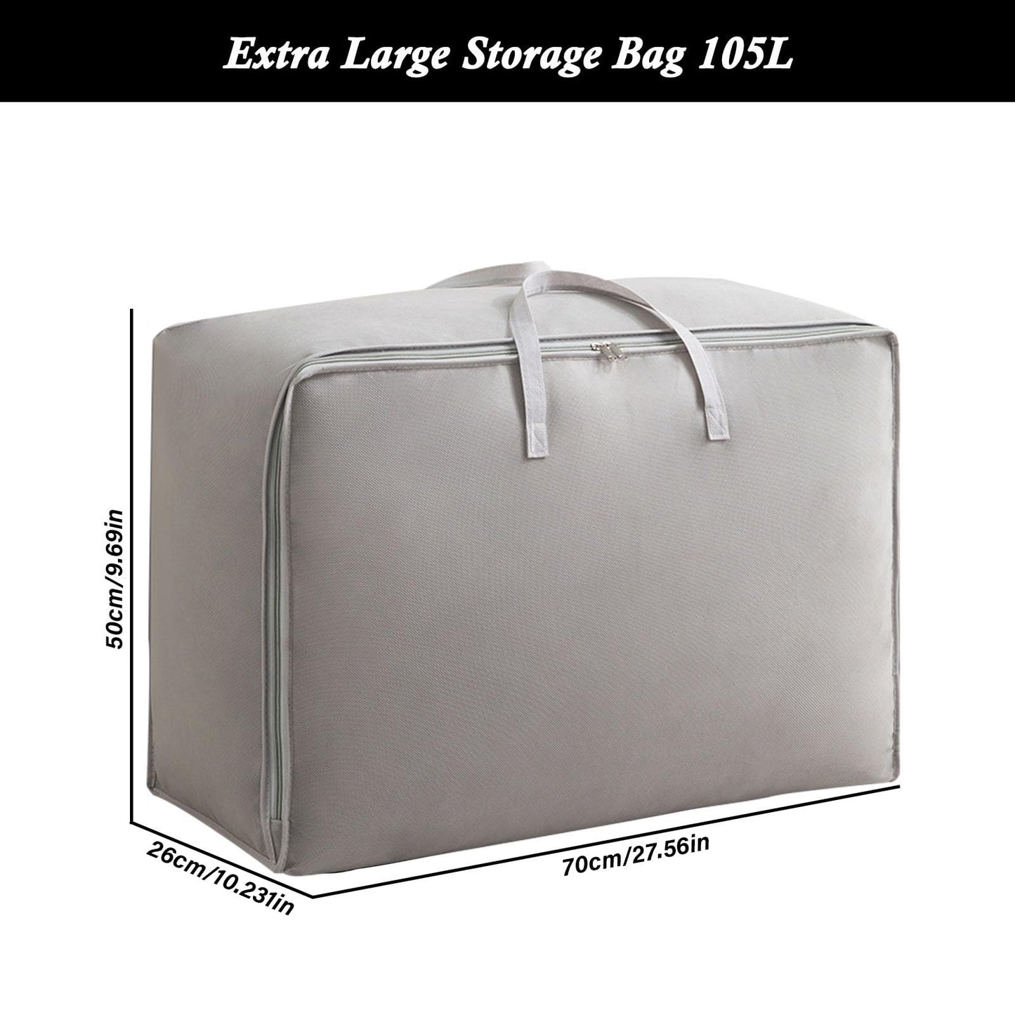 SEPSCO Clothes Storage Bag Large 2Pcs, Duvet Storage Bags King Size With Zips Foldable Thicken Nonwoven Fabric Moving Packing Totes Bag for