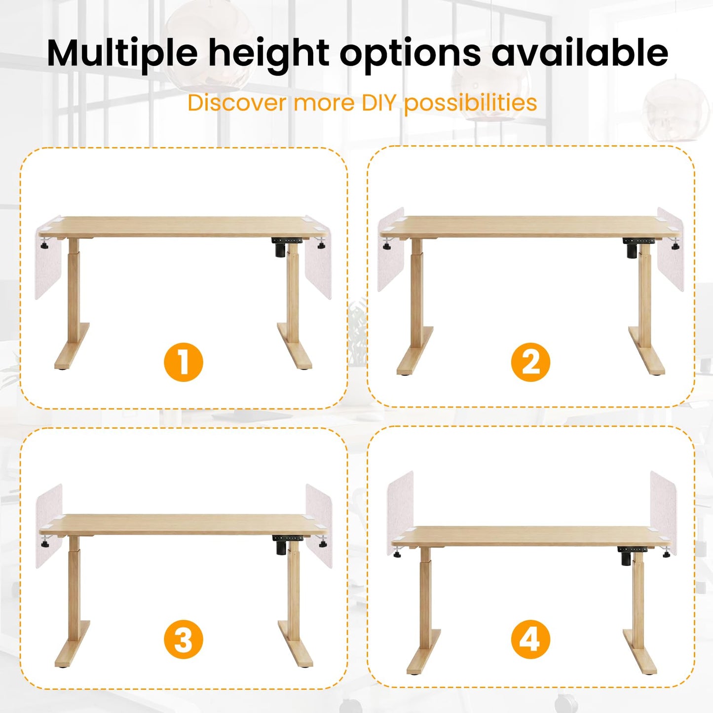 2-Pack Felt Desk Dividers, Clamp-On Privacy Panels, 40 x 60 cm, Oatmeal