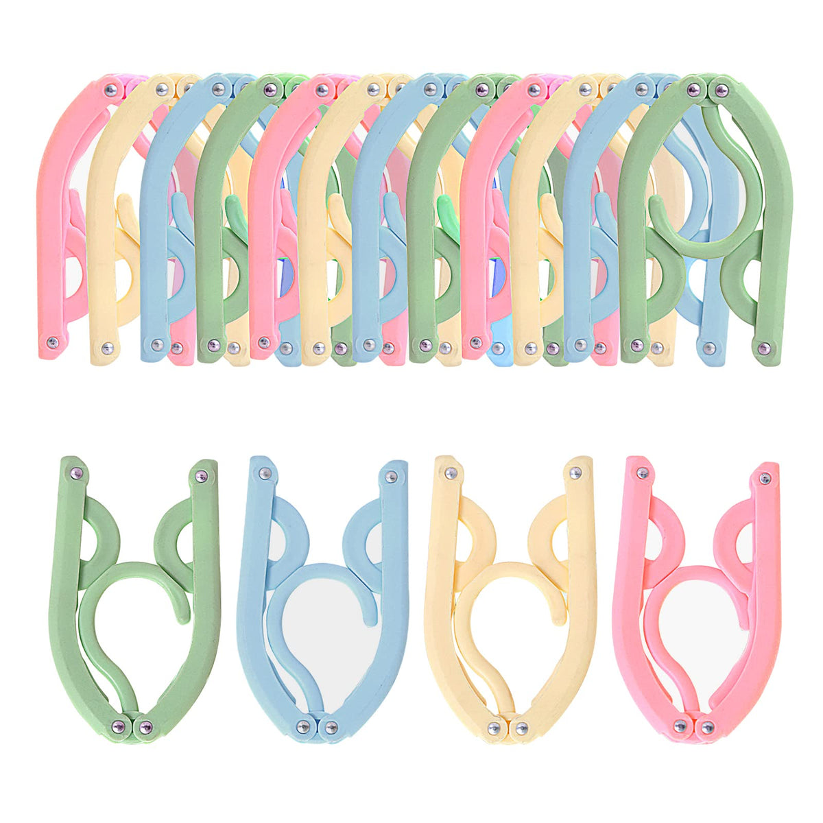 Travel Hangers Foldable, 16 PCS Folding Clothes Hangers Portable Plastic Non-Slip Coat Racks Multifunction Travel Accessories for Home Hotel