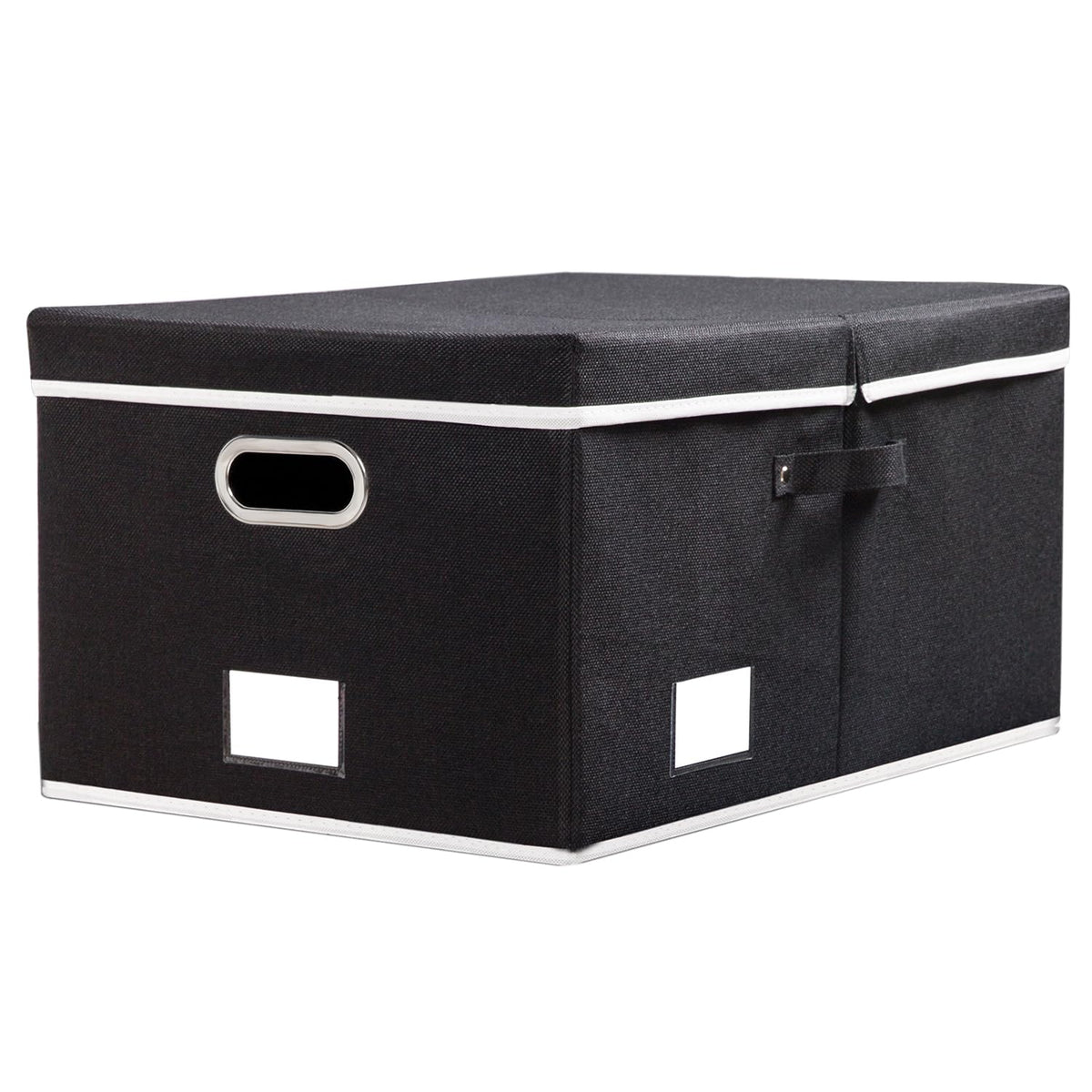Prandom Storage Boxes with Lids Large,Collapsible Linen Fabric Storage Box,Decorative Bins,Really Useful Box,Clothing
