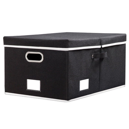 Prandom Storage Boxes with Lids Large,Collapsible Linen Fabric Storage Box,Decorative Bins,Really Useful Box,Clothing