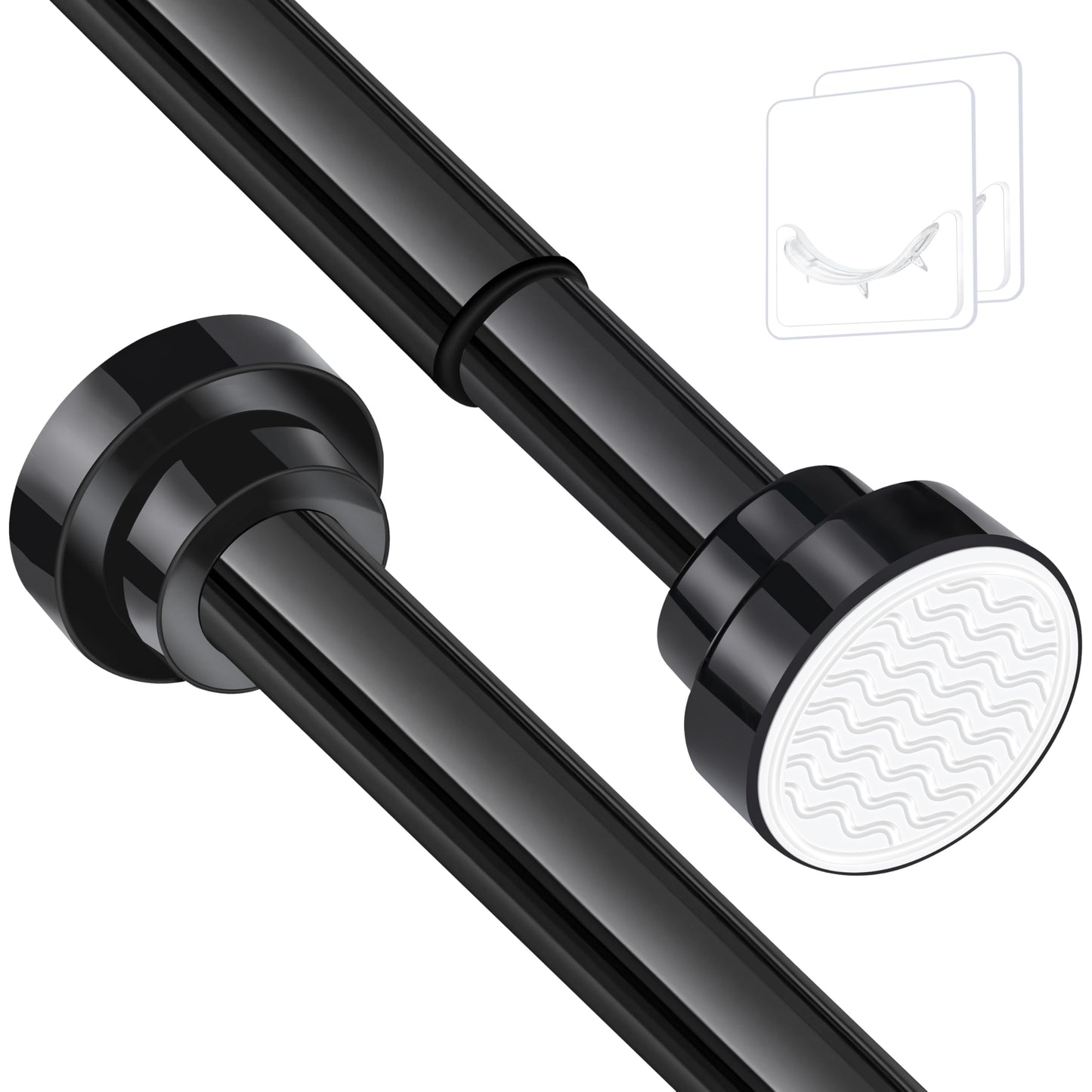 Stainless Steel Extendable Shower Curtain Rod Tension Pole, including 2 Holder,Net Voile Curtains Rail,Adjustable Telescopic Rods Extendable for