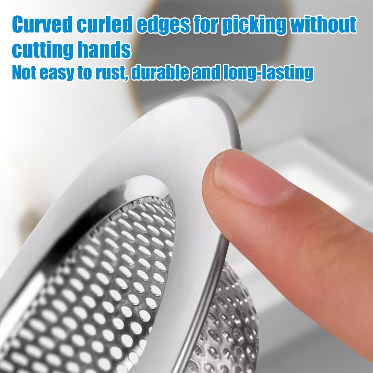 2 Pcs Kitchen Sink Strainer Hair Catcher for Shower Drain Stainless Steel Standard Sink Drain Protector Hair Catcher for Kitchen Bathroom Shower