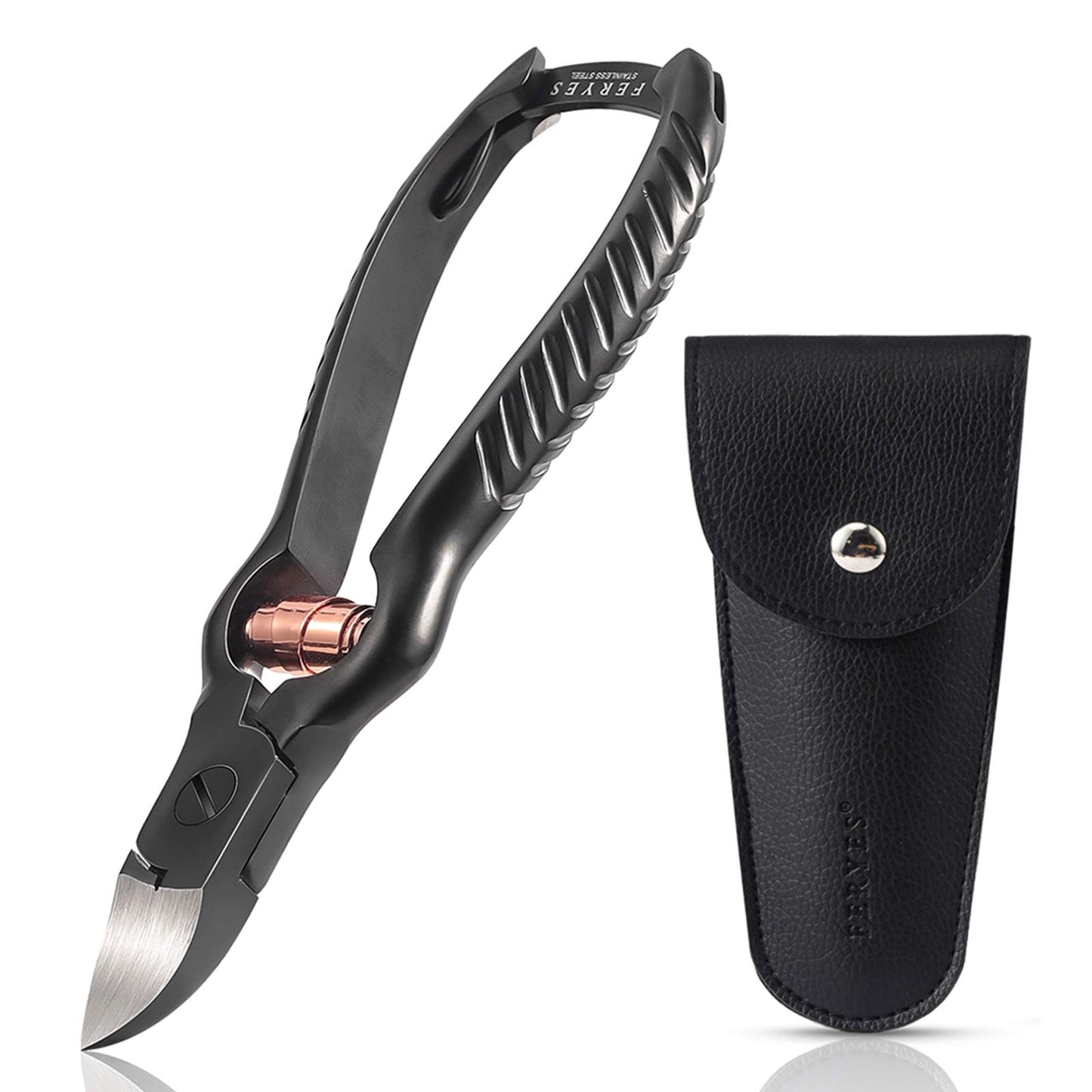FERYES Precision Toenail Clippers for Thick or Ingrown Toenails- Secure and Stylish Design - W/Leather Case?