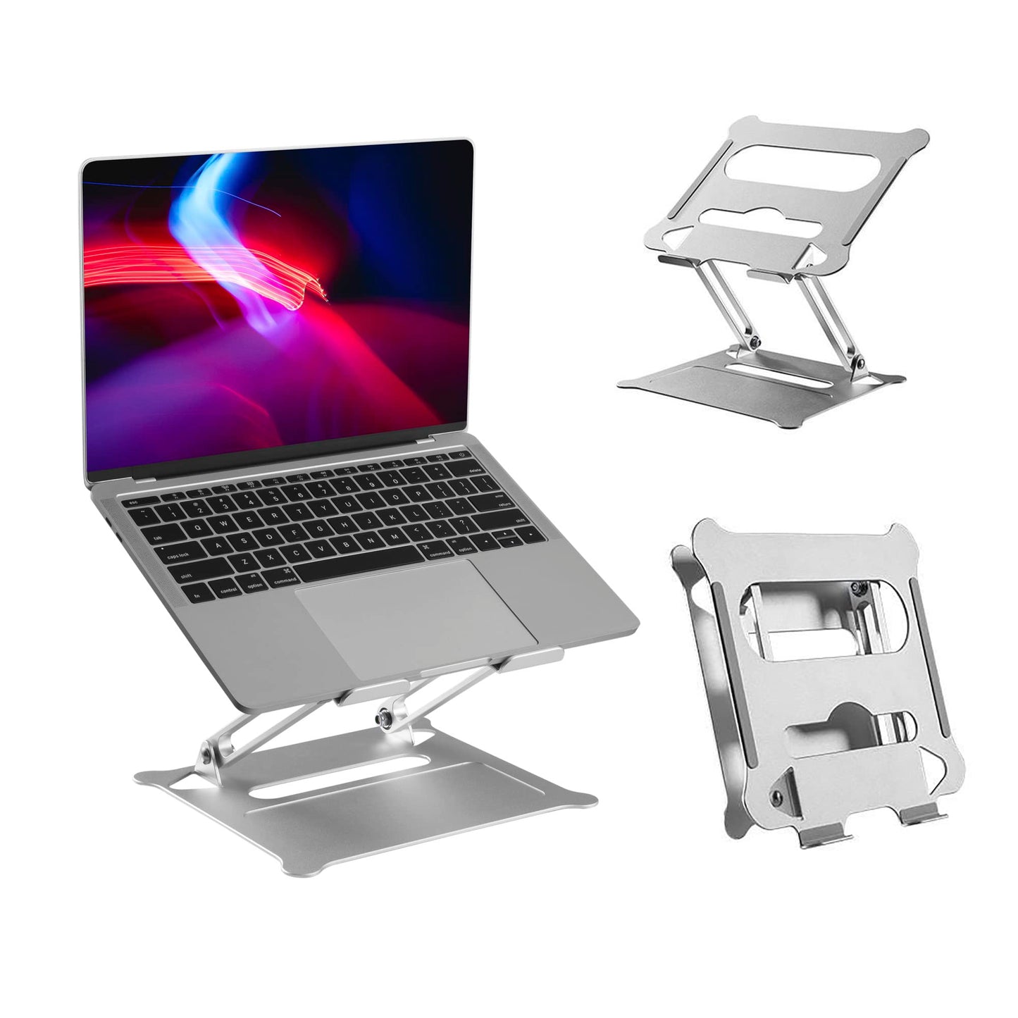 Properav Adjustable Aluminium Laptop & Tablet Stand Holder, Fully Adjustable Height & Angle Riser for MacBook Air/Pro, Dell, HP, ASUS, Google, Lenovo