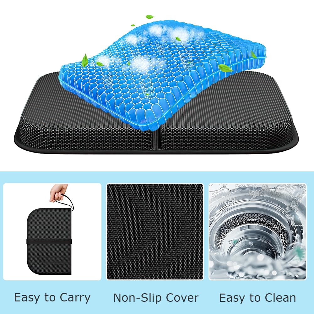 KBIBCK Gel Seat Cushion, Foldable Seat Cushion, Portable Travel SeatCushion for Sitting, Airplane Pressure Relief Cushions