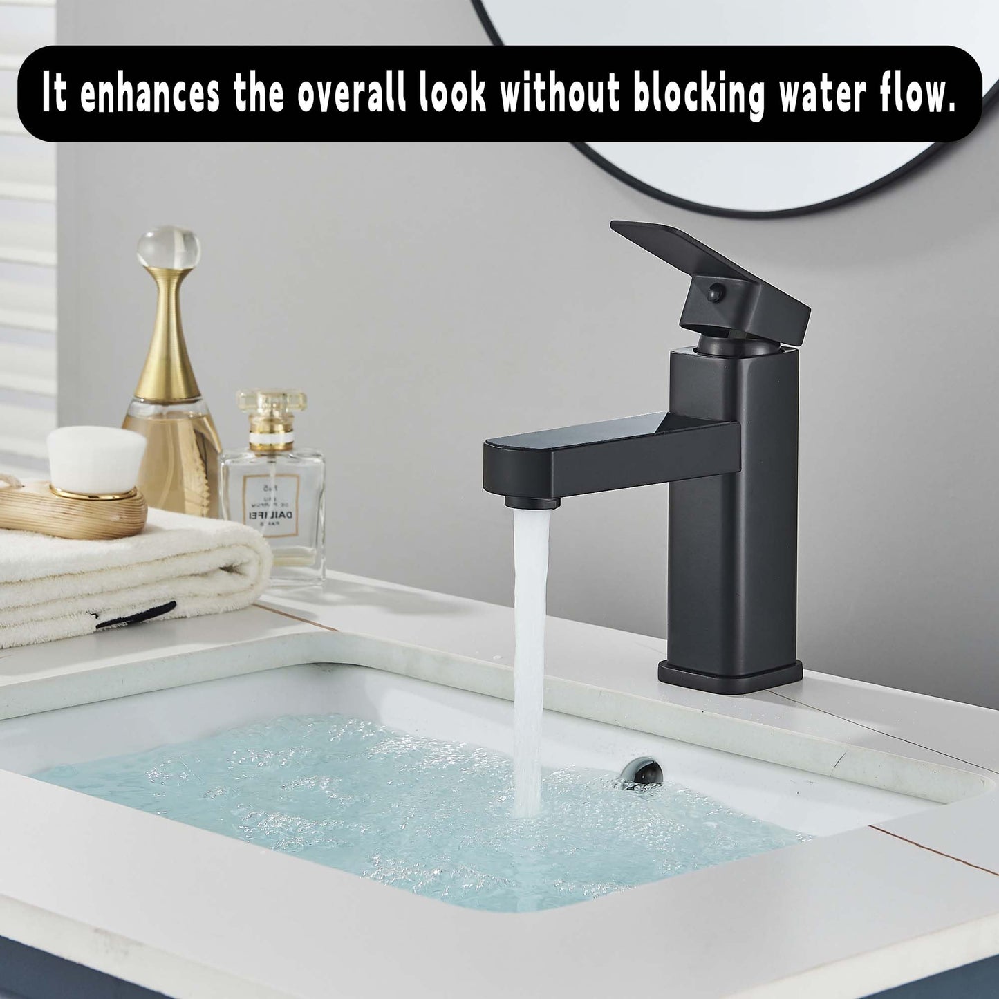 Black Brass Basin Bathroom Sink Overflow Cover