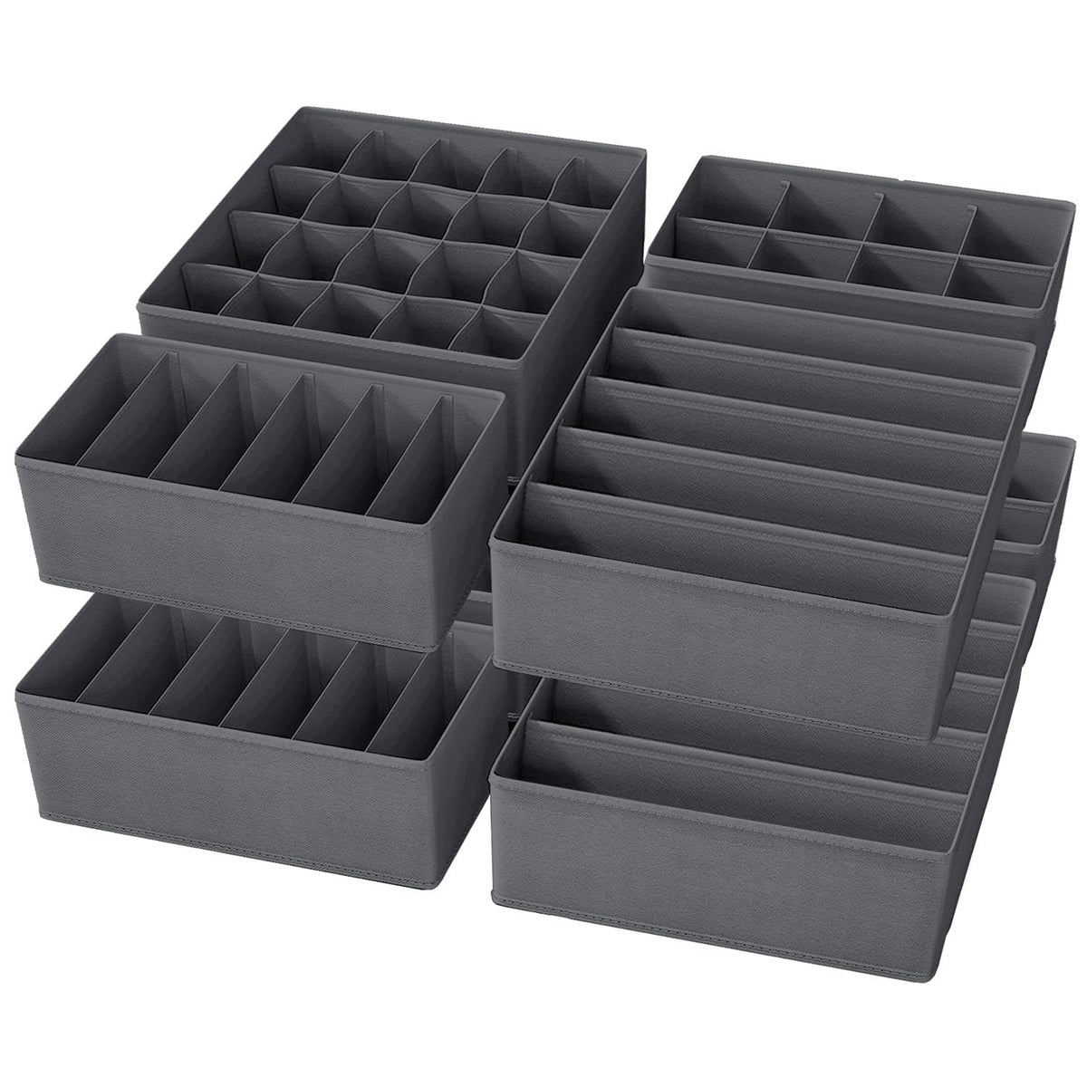 Yucch Set of 8 Drawer Organisers – Complete Space-Saving Underwear Storage Solution for Clothes, Bras, Socks, and Ties