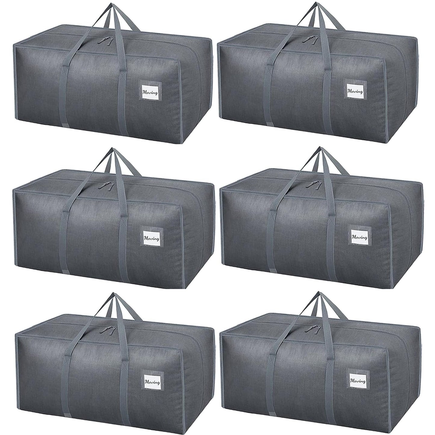 Dntorx 6 Pack 120L Moving Bags and Storage Bag Dorm Moving Essential, Gray