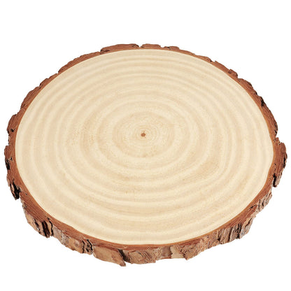 PINGEUI 6 Piece Natural Wood Slices, 23-25 cm Unfinished Wooden Circles with Bark Round Blank Wooden Slices Wood Discs for DIY Crafts, Christmas