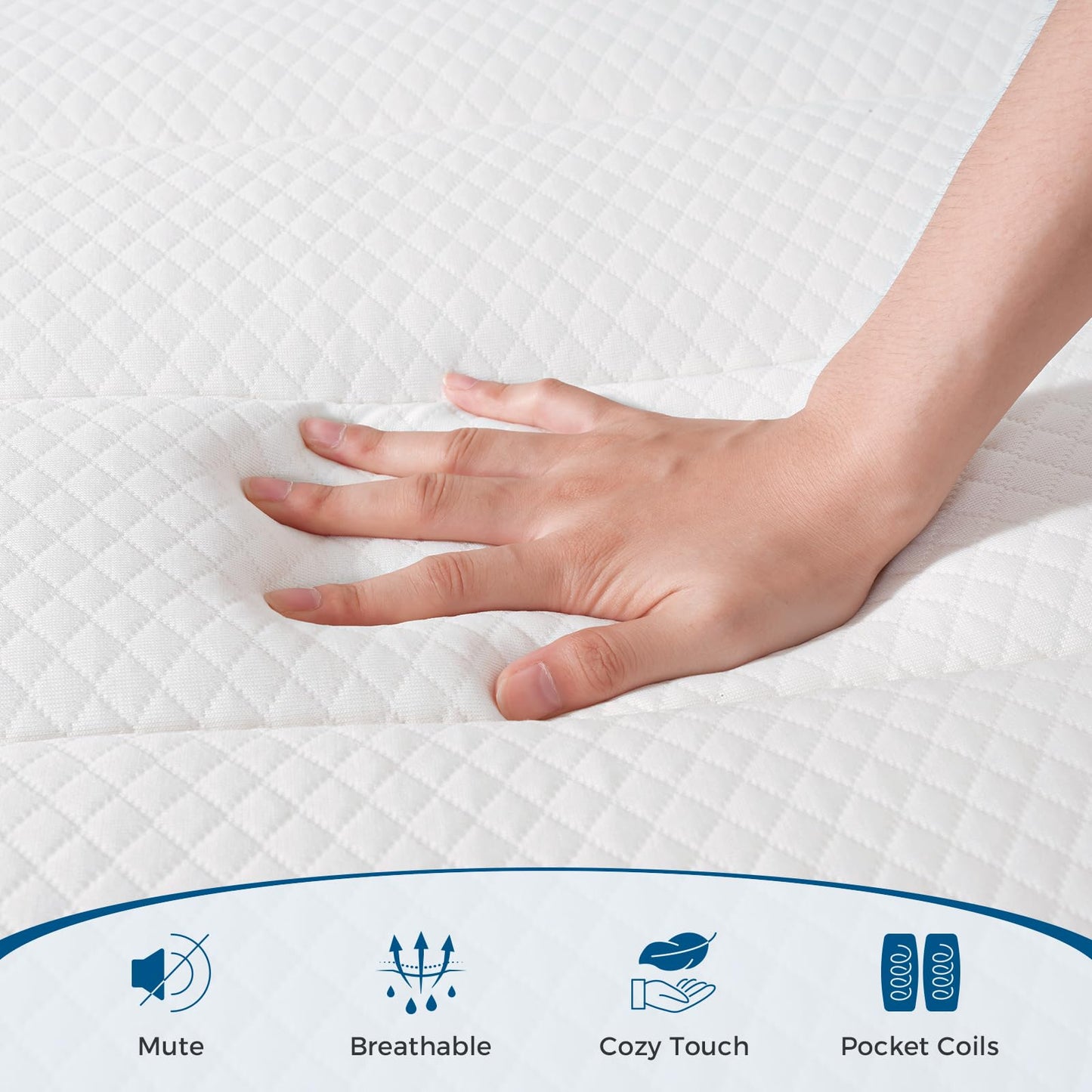 Inofia King Memory Foam SpingMattress 9.4 Inch,5FT Spring Mattress with Medium Firm Feel