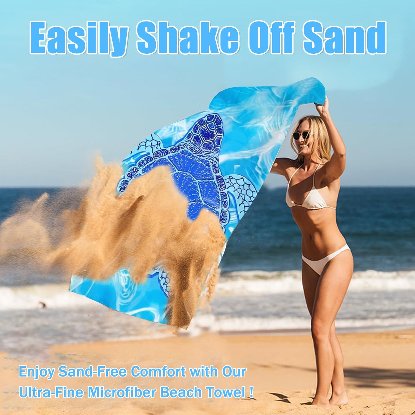 EDLMKM Beach Towel, Microfibre Beach Towels for Adults Extra Large, Quick Dry Microfibre, Compact and Thin Sports Towel Yoga Gym for Women Men