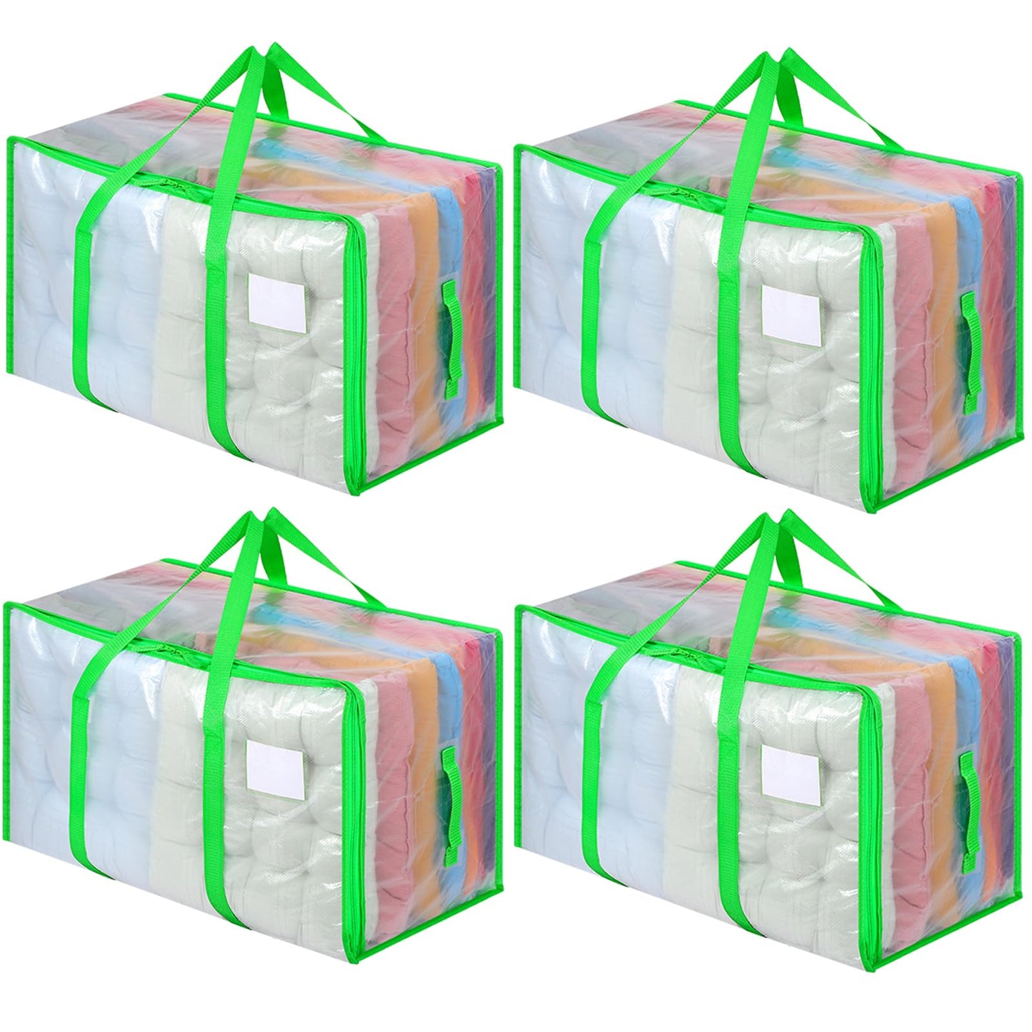 Dntorx 4 Pack 105L Moving Bags Clothes Storage Bags Drom Packing Box, Green