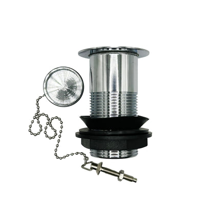 PlumbEZ Unslotted Sink Waste with Plug and Chain Chrome - Stainless-Steel Pop Up Basin Waste, 1.1/4 Inch