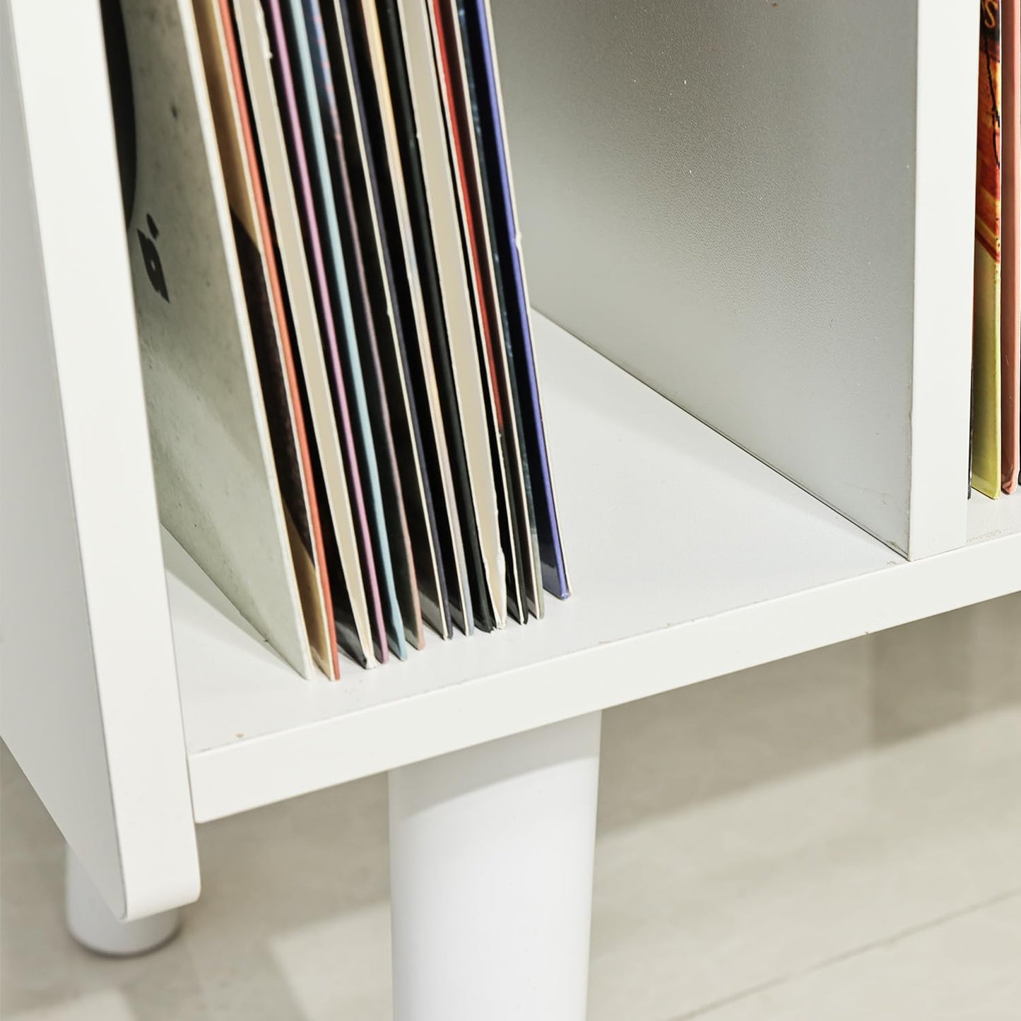 Record Player Stand with Vinyl Storage Holds Up to 300lb, Large Record Player Table Cabinet for Album Storage with Holder Vinyl Display Shelf