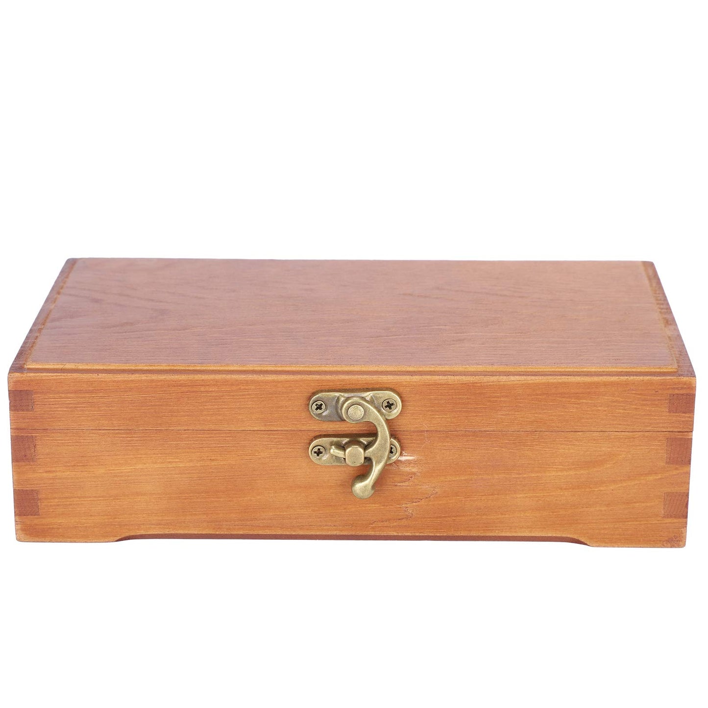 Hztyyier Wooden Pencil Case, Art Supplies Storage Organizer Box, 7.8 x 4.6 x 2.2 inches