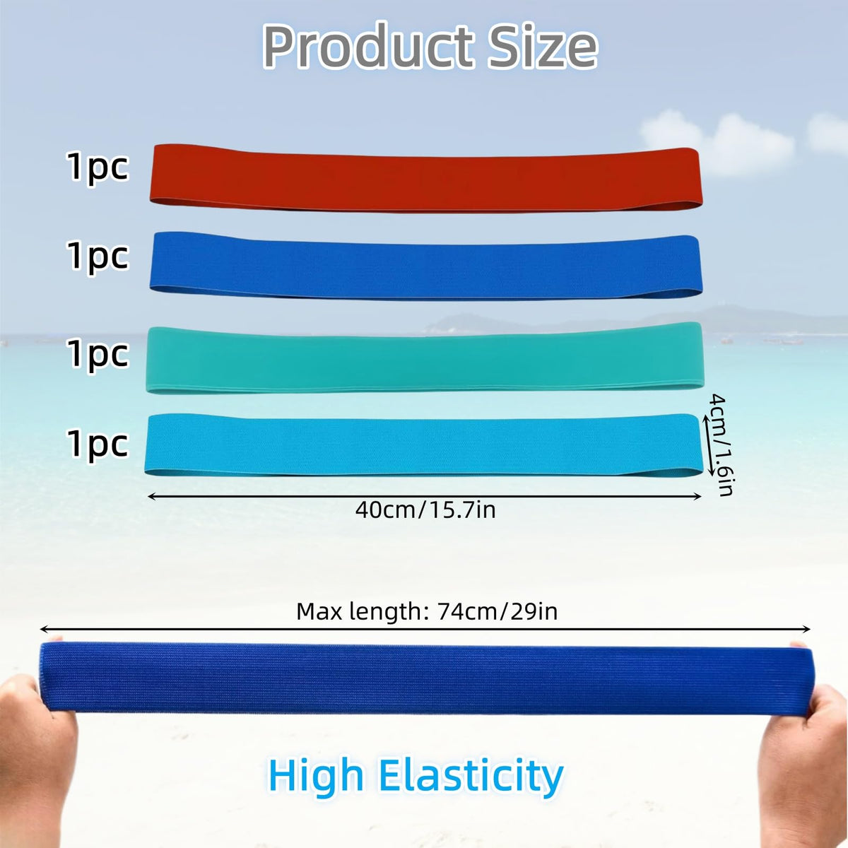 4 Pack Towel Bands, Beach Towel Clips for Pool & Cruise Chairs Elastic Sunbed Towel Craber Windproof Towel Holder Strap for Beach Chair